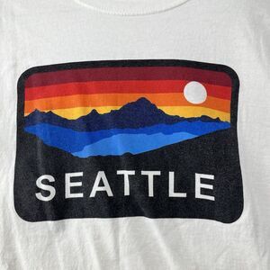 Port & Company Seattle Graphic Tee Crew Neck Short Sleeve‎ White Large